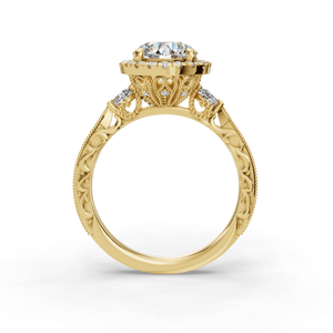 Frost Halo Style Engagement Ring in $14K Yellow Gold 18K Yellow Gold$