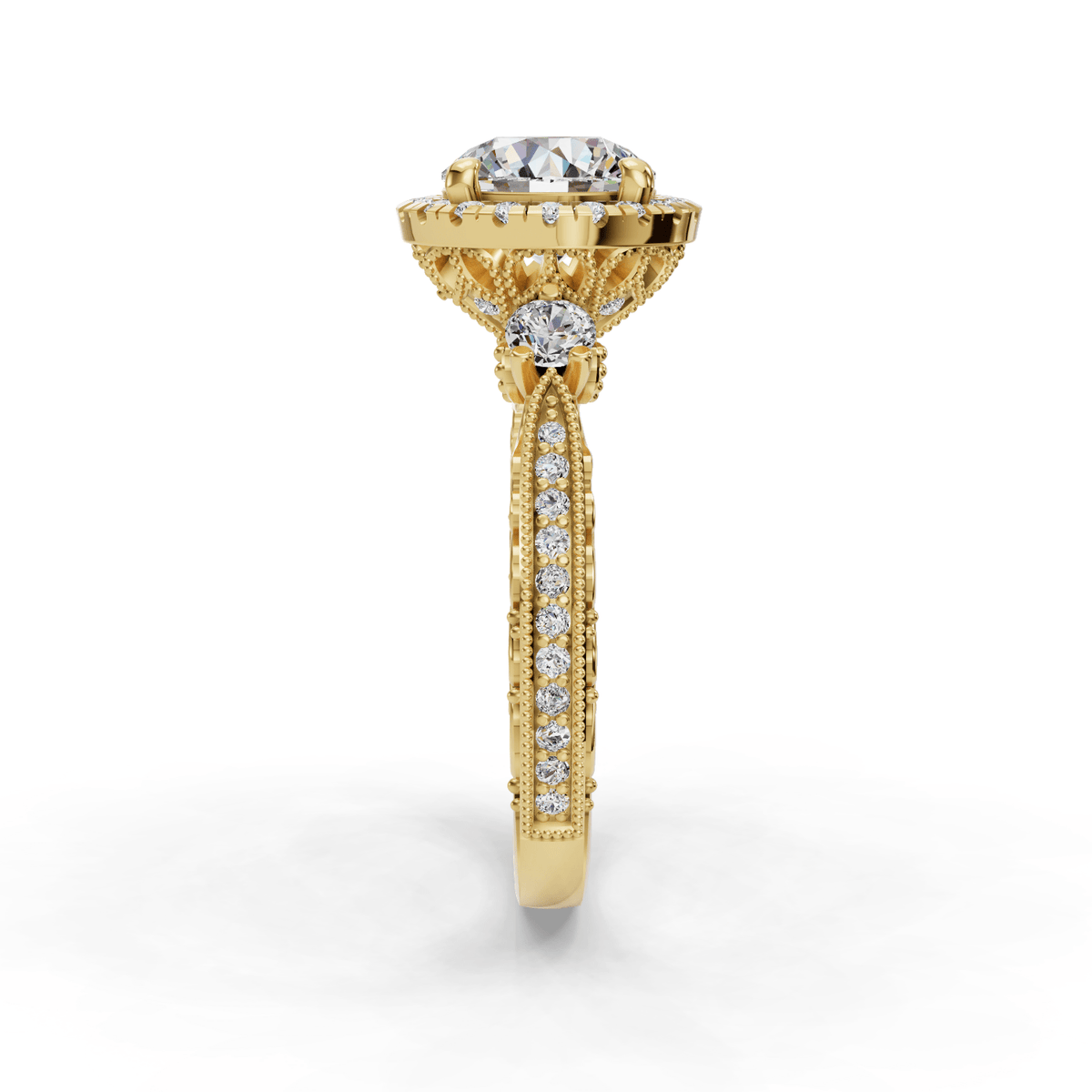 Frost Halo Style Engagement Ring in $14K Yellow Gold 18K Yellow Gold$ 