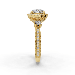Frost Halo Style Engagement Ring in $14K Yellow Gold 18K Yellow Gold$ 