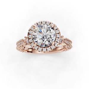 Frost Halo Style Engagement Ring in $14K Rose Gold$ 