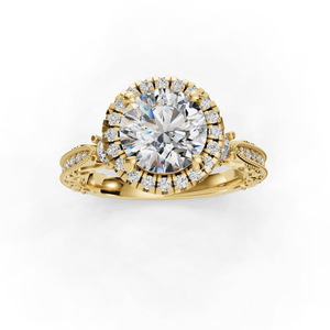 Frost Halo Style Engagement Ring in $14K Yellow Gold 18K Yellow Gold$ 