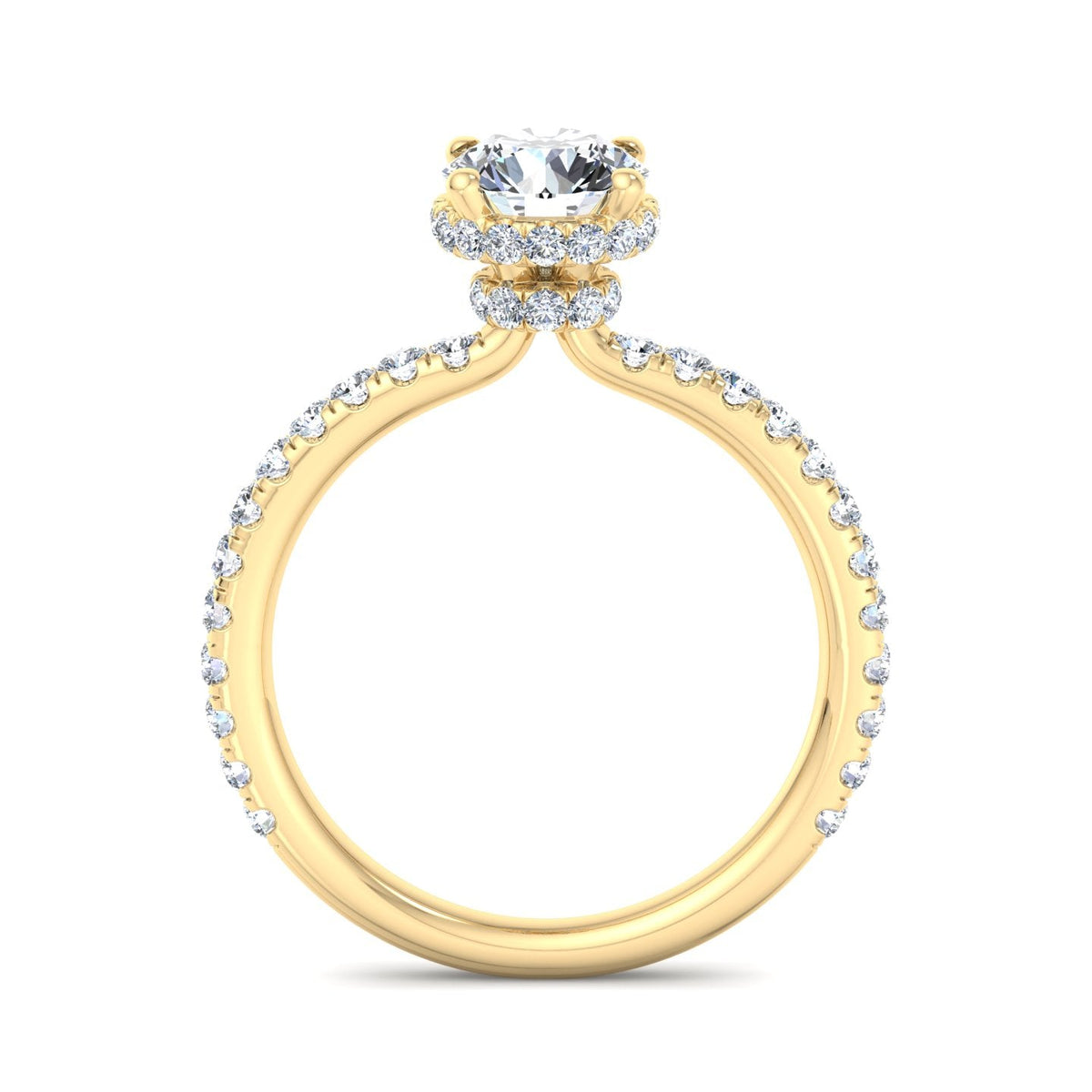 Gemini Double Hidden Halo Ring Engagement Ring in $14K Yellow Gold 18K Yellow Gold$