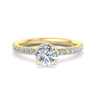 Gemini Double Hidden Halo Ring Engagement Ring in $14K Yellow Gold 18K Yellow Gold$ 