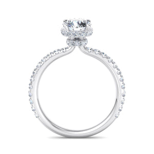 Gemini Double Hidden Halo Ring Engagement Ring in $14K White Gold 18K White Gold Platinum$