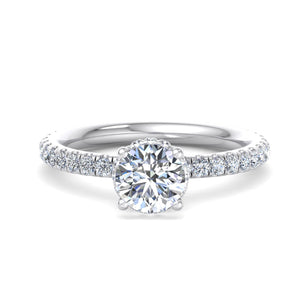 Gemini Double Hidden Halo Ring Engagement Ring in $14K White Gold 18K White Gold Platinum$