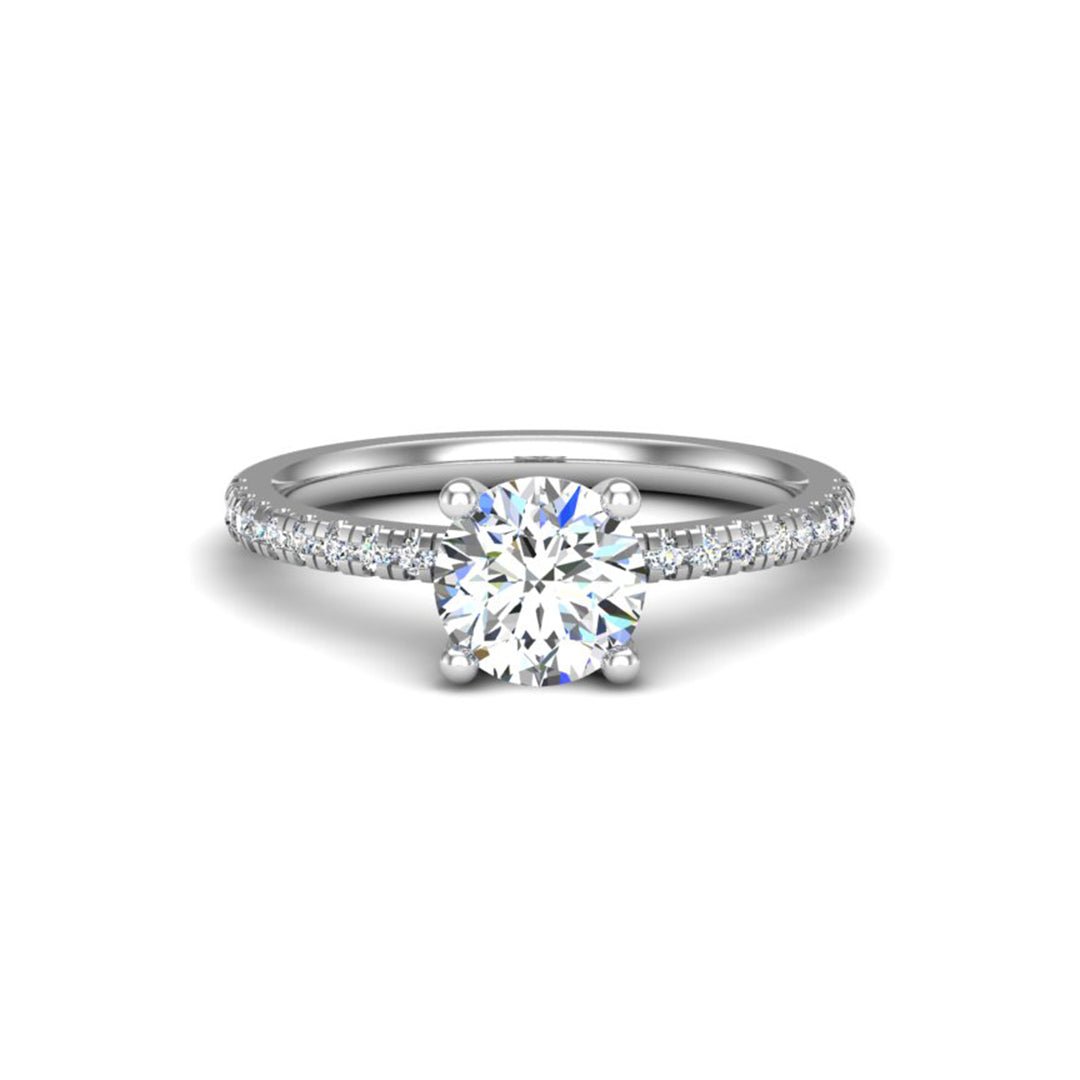 Gleam Pave Engagement Ring in $14K White Gold 18K White Gold Platinum$ 