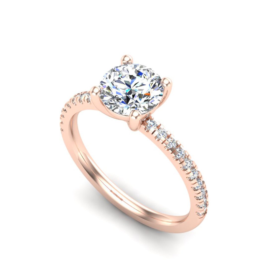 Gleam Pave Engagement Ring in $14K Rose Gold 18K Rose Gold$