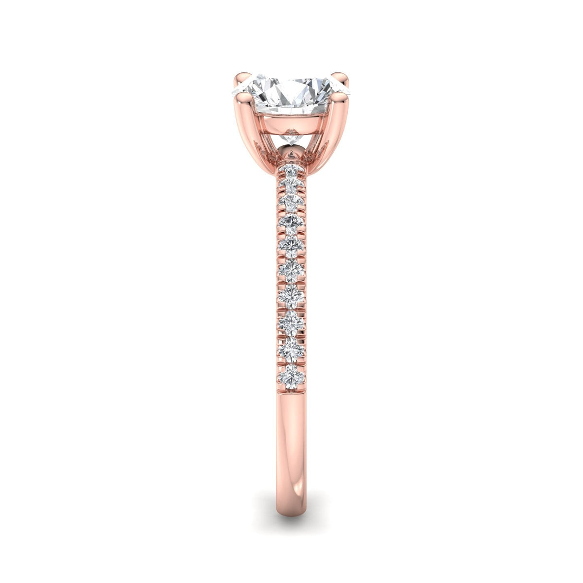Gleam Pave Engagement Ring in $14K Rose Gold 18K Rose Gold$