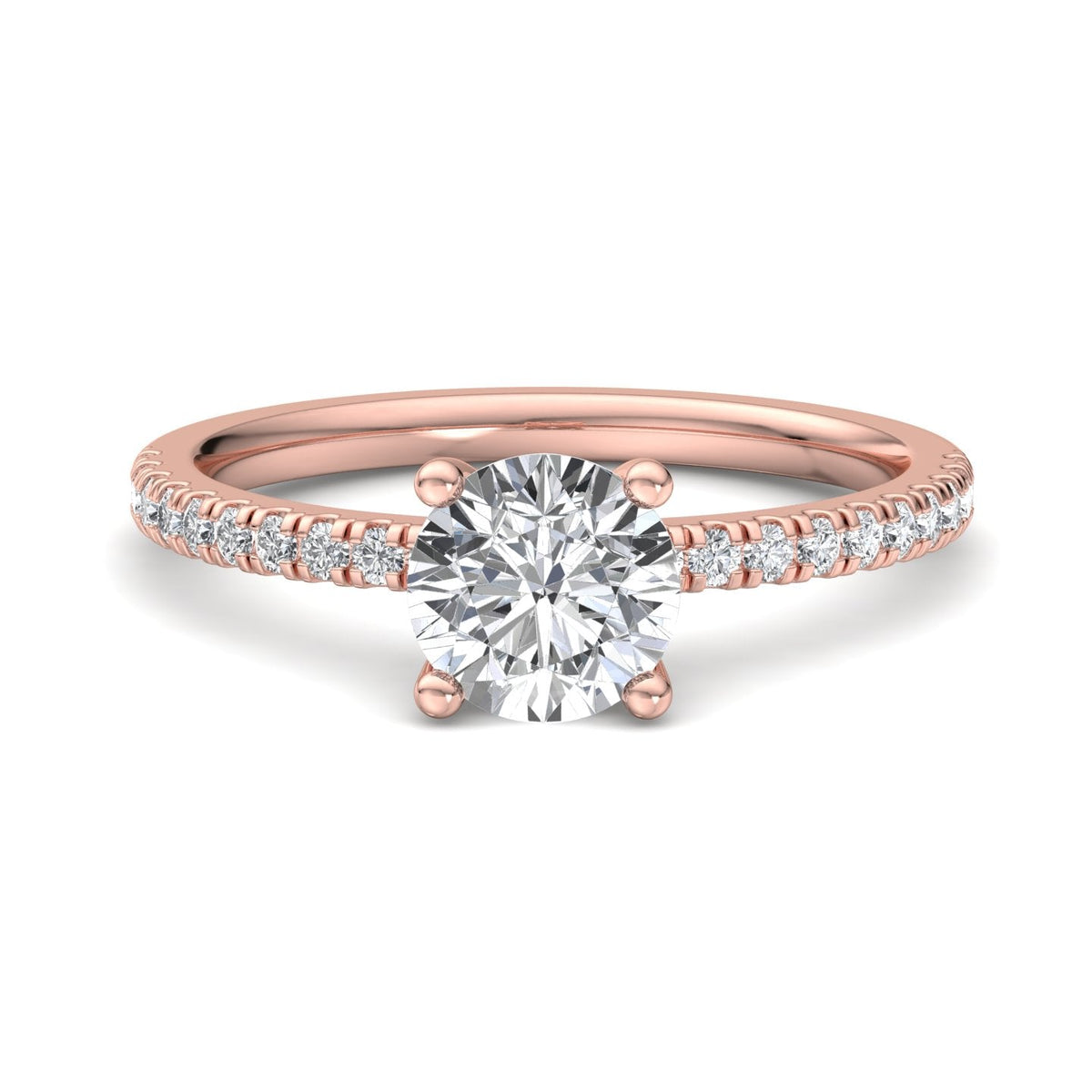 Gleam Pave Engagement Ring in $14K Rose Gold 18K Rose Gold$