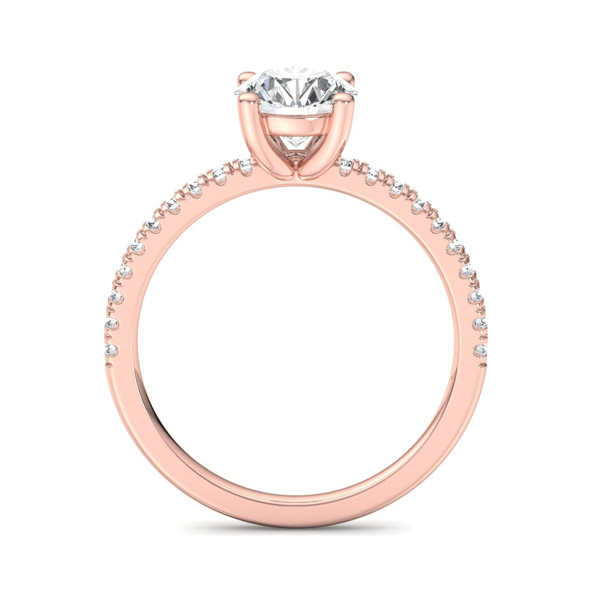 Gleam Pave Engagement Ring in $14K Rose Gold 18K Rose Gold$