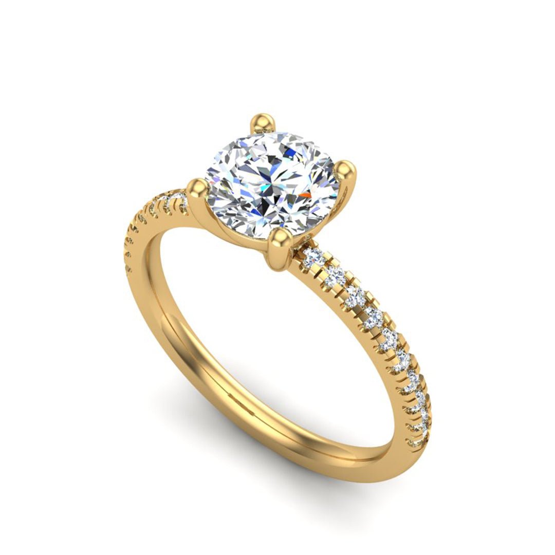 Gleam Pave Engagement Ring in $14K Yellow Gold 18K Yellow Gold$
