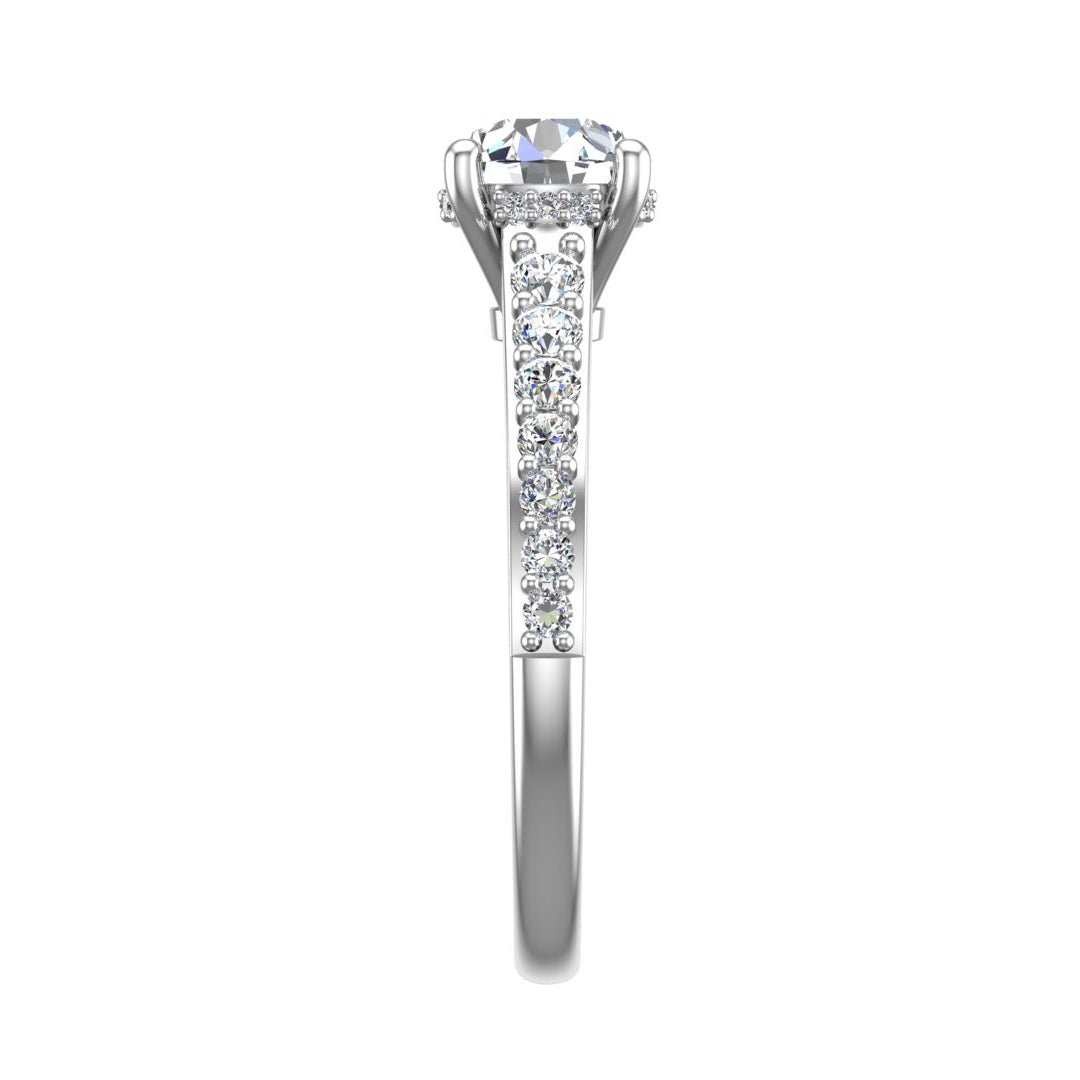 Glint Pave with Hidden Halo Engagement Ring in $14K White Gold 18K White Gold Platinum$