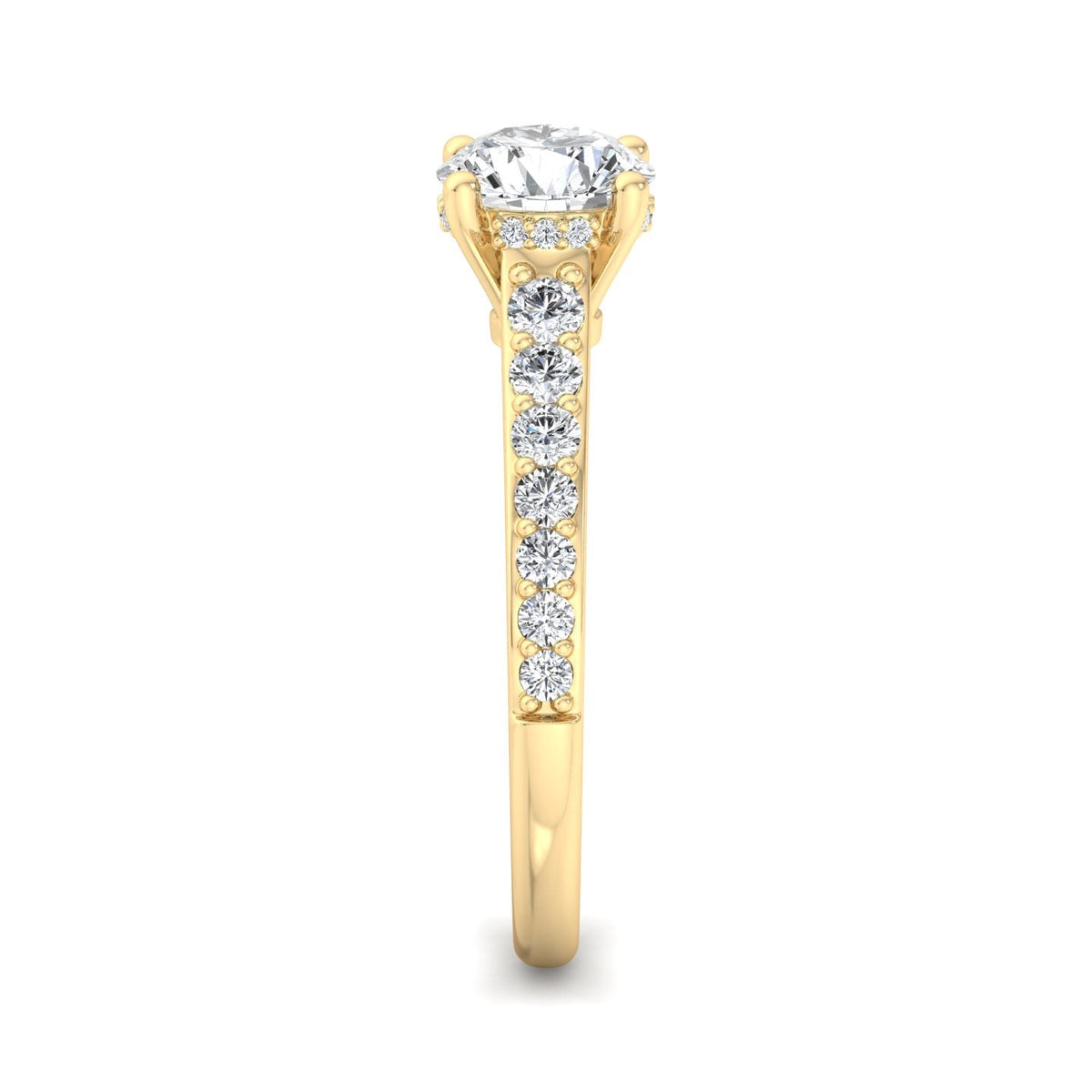 Glint Pave with Hidden Halo Engagement Ring in $14K Yellow Gold 18K Yellow Gold$