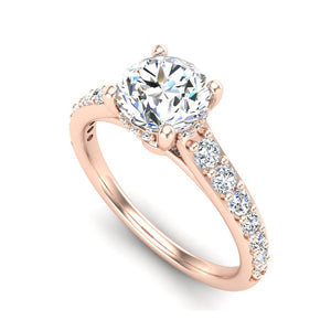Glint Pave with Hidden Halo Engagement Ring in $14K Rose Gold 18K Rose Gold$