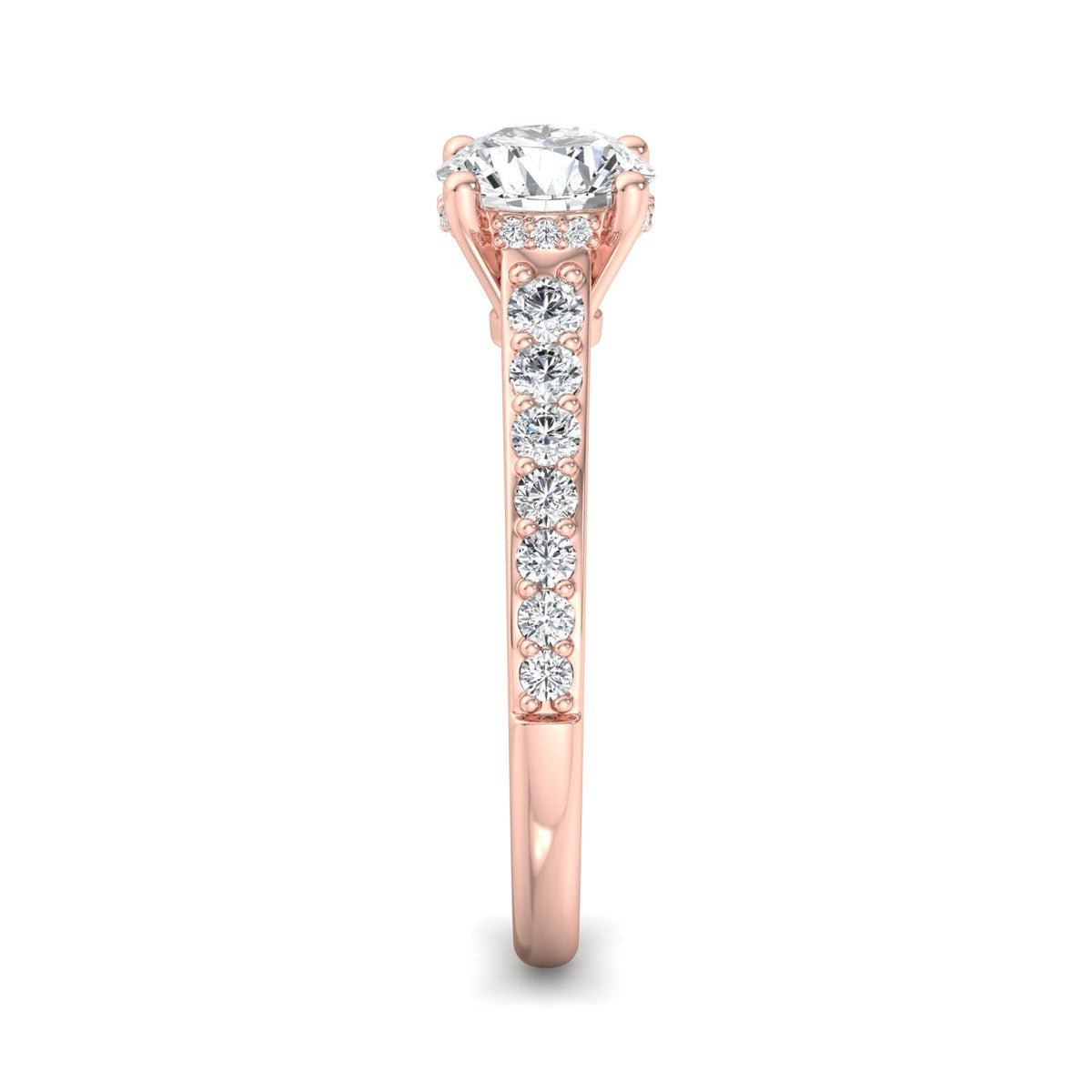 Glint Pave with Hidden Halo Engagement Ring in $14K Rose Gold 18K Rose Gold$ 