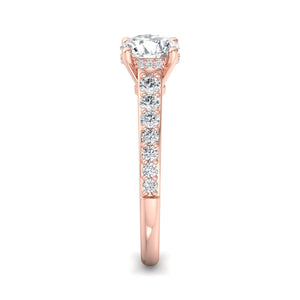 Glint Pave with Hidden Halo Engagement Ring in $14K Rose Gold 18K Rose Gold$ 