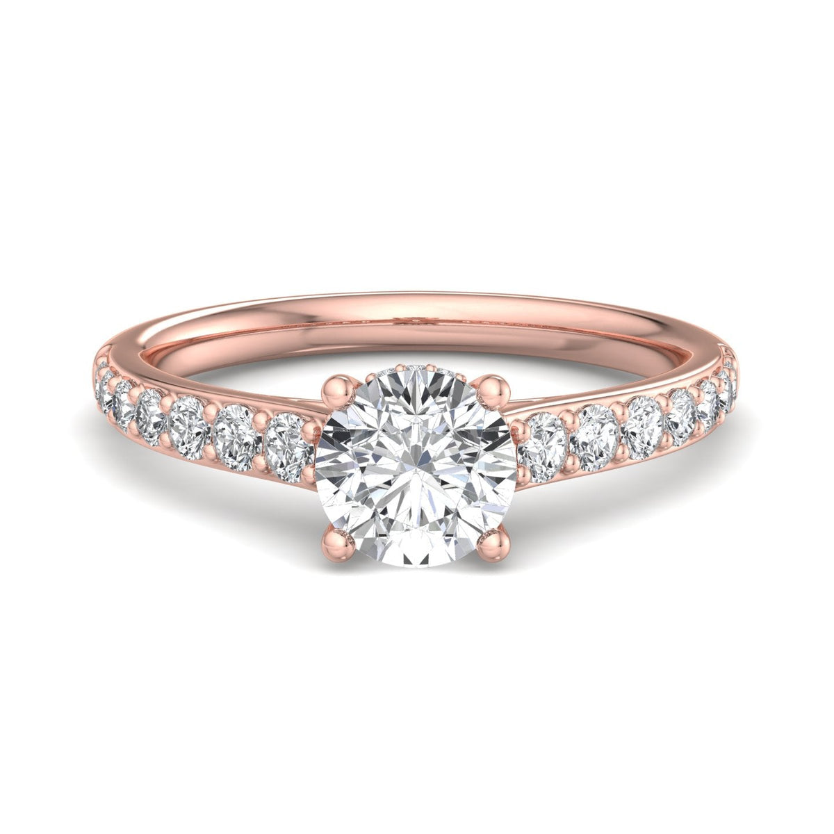 Glint Pave with Hidden Halo Engagement Ring in $14K Rose Gold 18K Rose Gold$