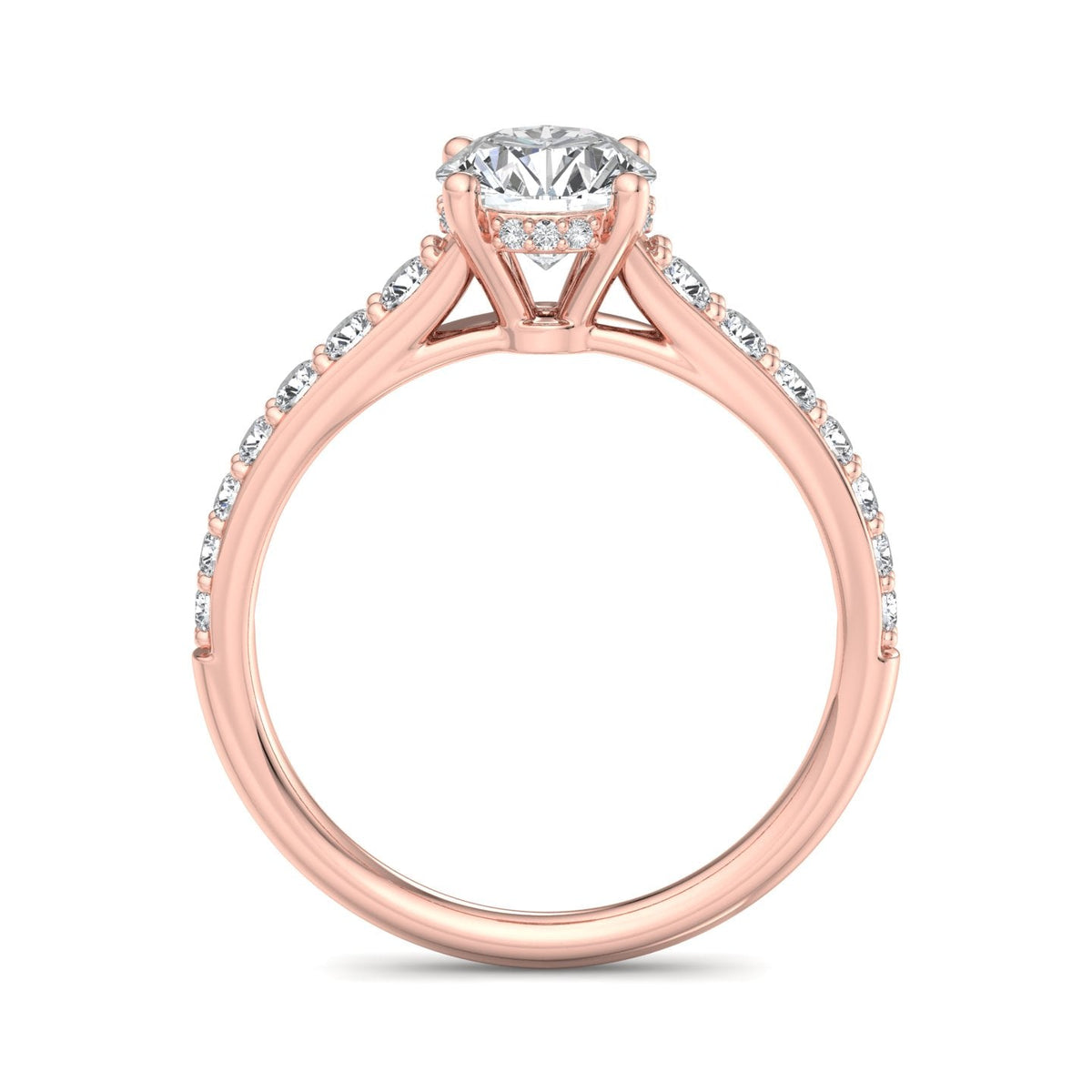 Glint Pave with Hidden Halo Engagement Ring in $14K Rose Gold 18K Rose Gold$