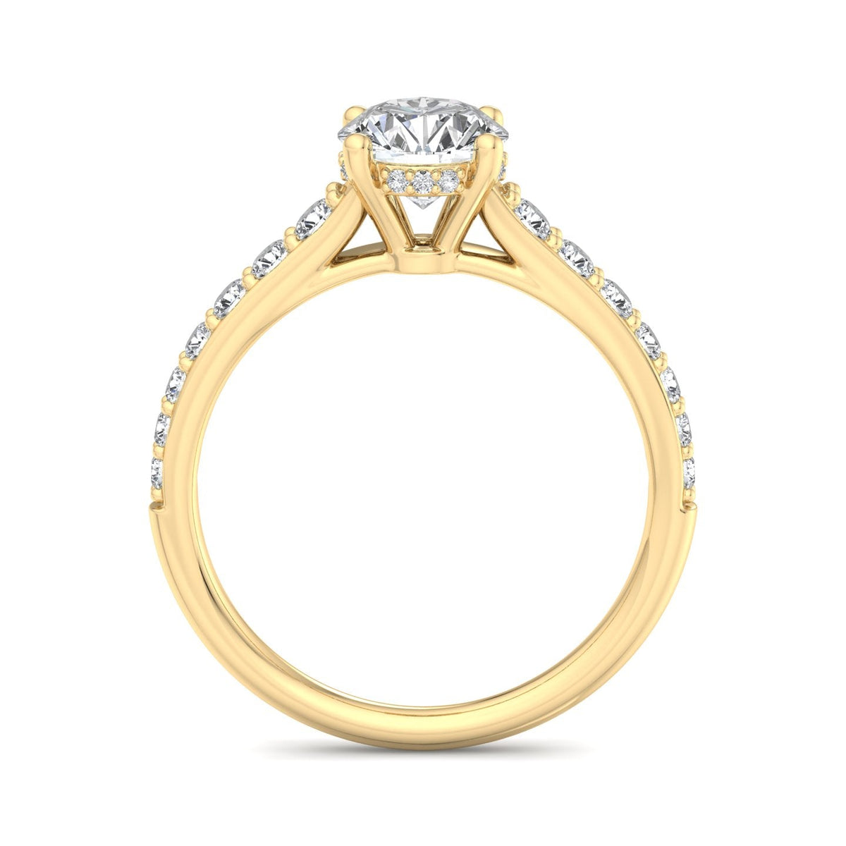 Glint Pave with Hidden Halo Engagement Ring in $14K Yellow Gold 18K Yellow Gold$