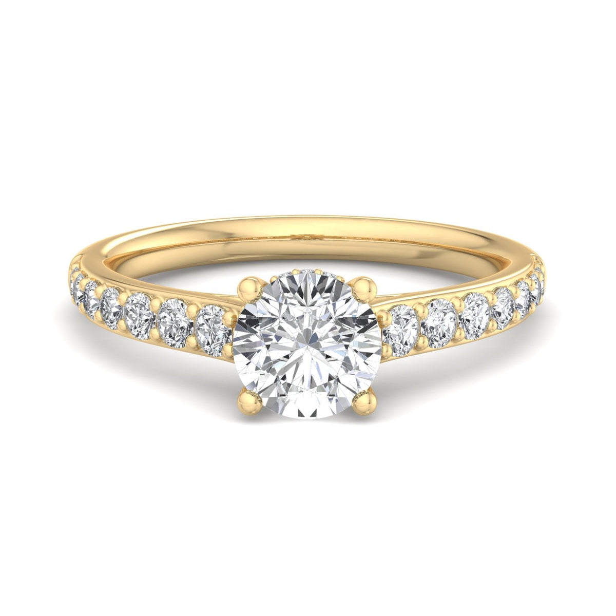 Glint Pave with Hidden Halo Engagement Ring in $14K Yellow Gold 18K Yellow Gold$ 