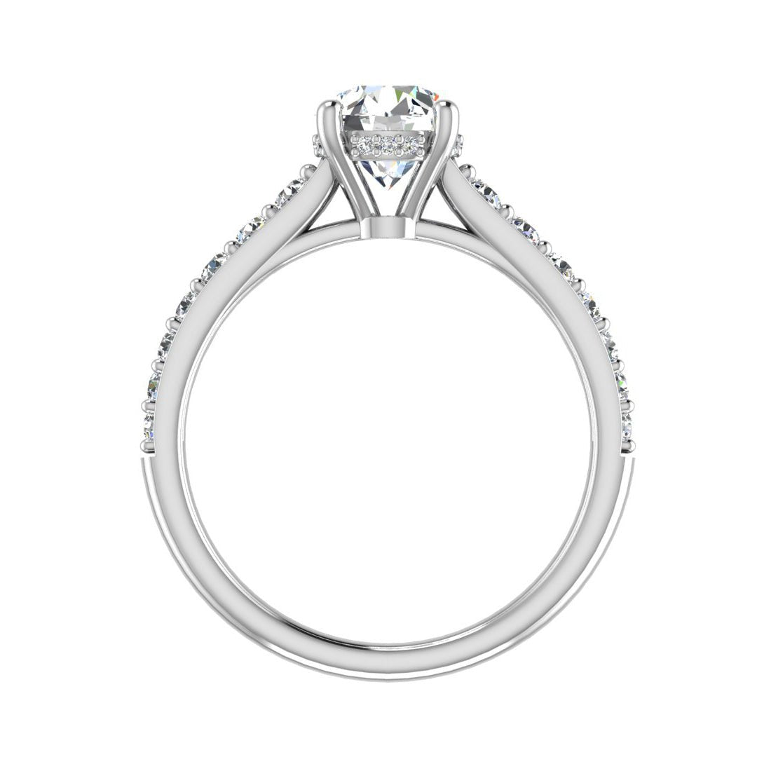 Glint Pave with Hidden Halo Engagement Ring in $14K White Gold 18K White Gold Platinum$ 