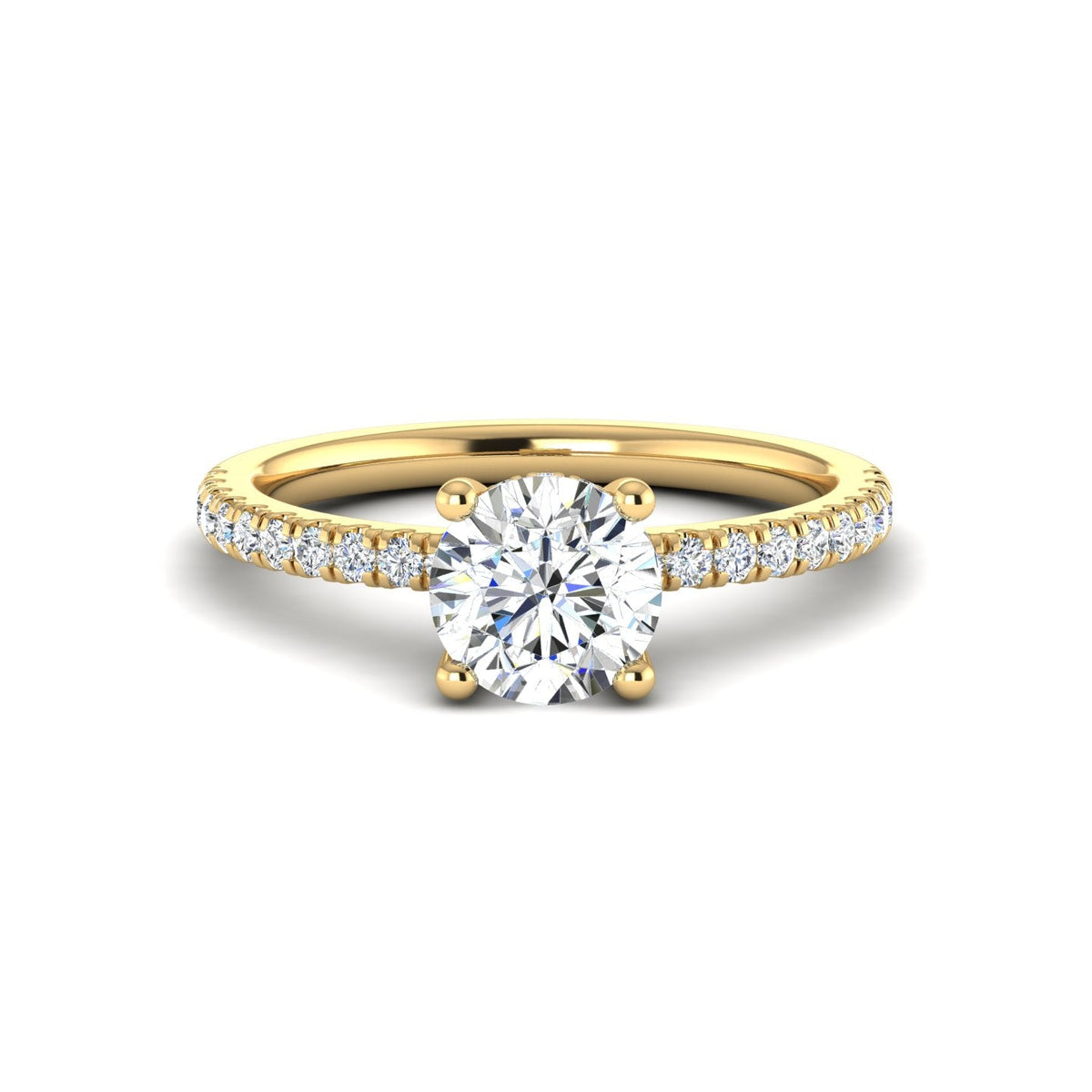 Glow Pave Hidden Halo Engagement Ring in $14K Yellow Gold 18K Yellow Gold$ 