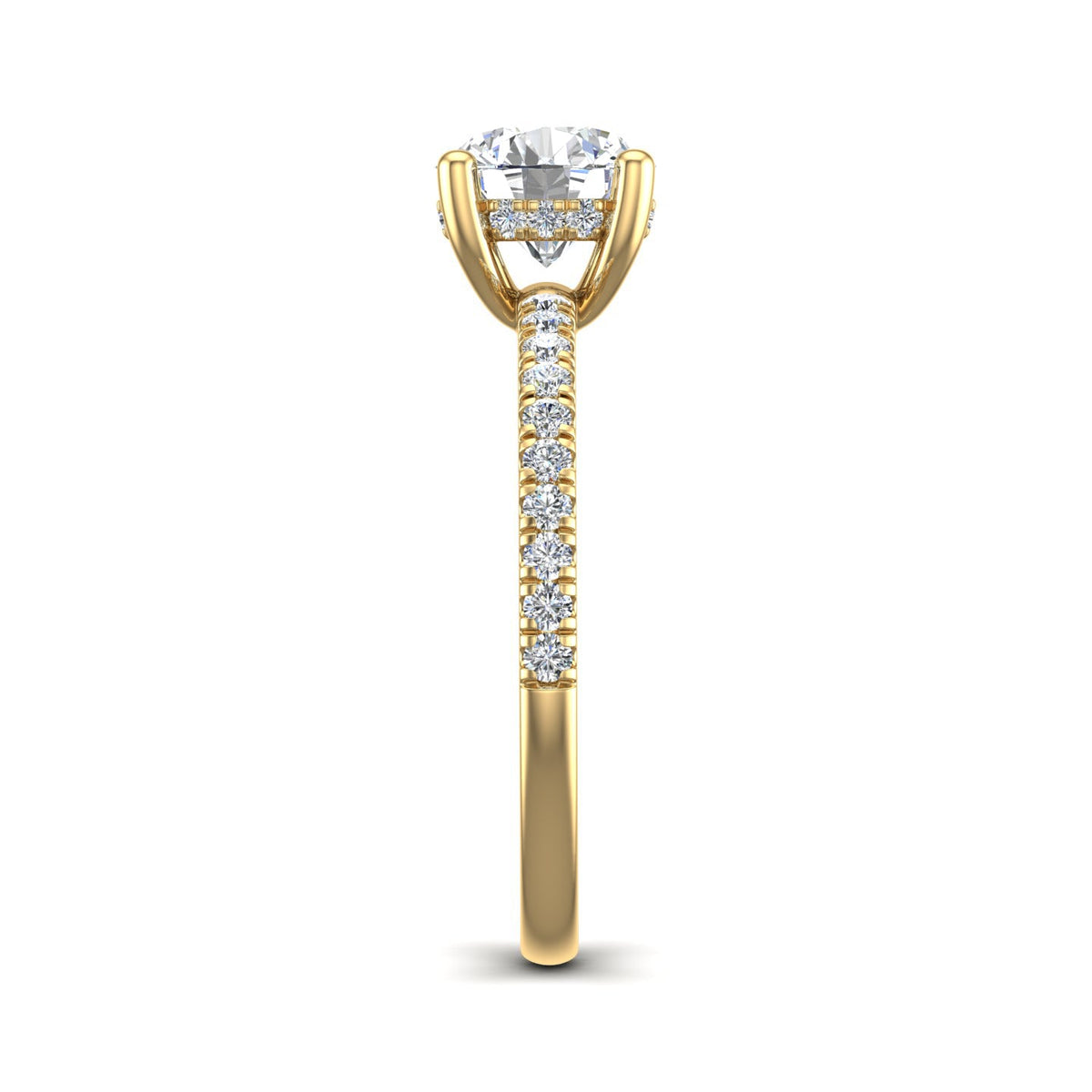 Glow Pave Hidden Halo Engagement Ring in $14K Yellow Gold 18K Yellow Gold$ 