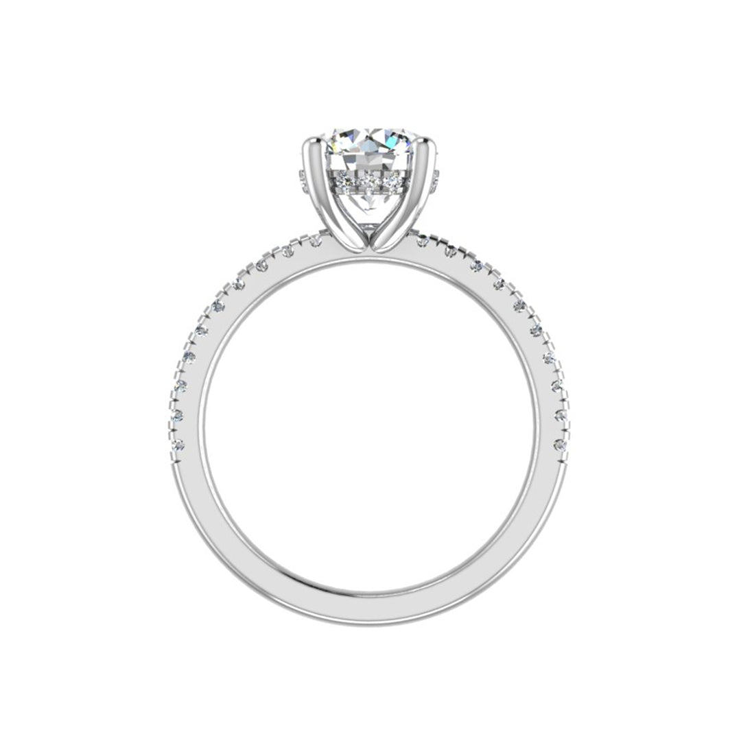 Glow Pave Hidden Halo Engagement Ring in $14K White Gold 18K White Gold Platinum$