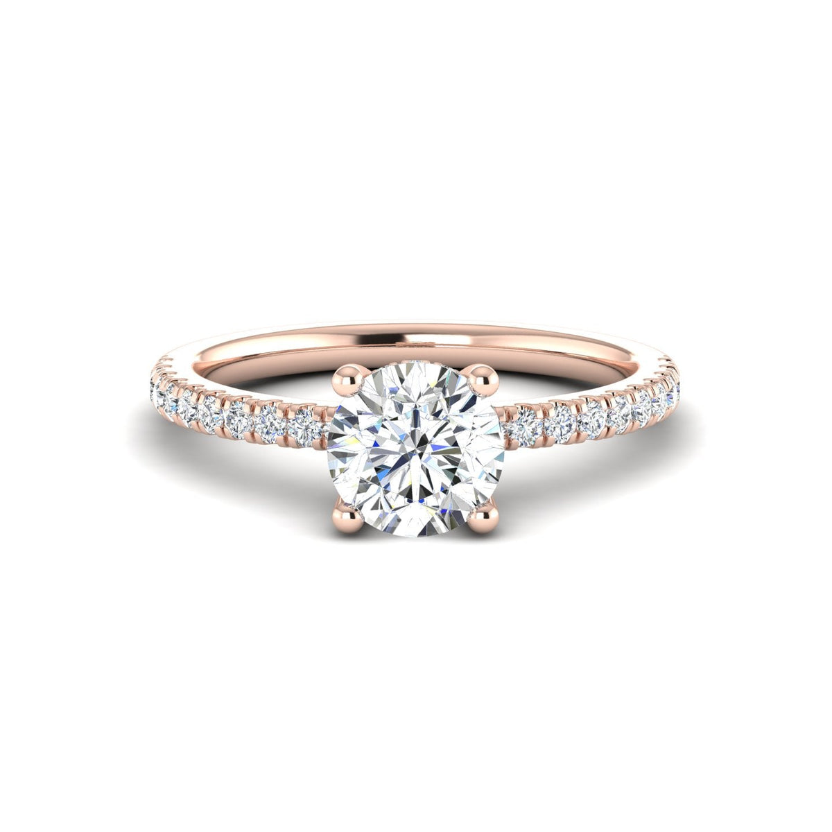 Glow Pave Hidden Halo Engagement Ring in $14K Rose Gold 18K Rose Gold$