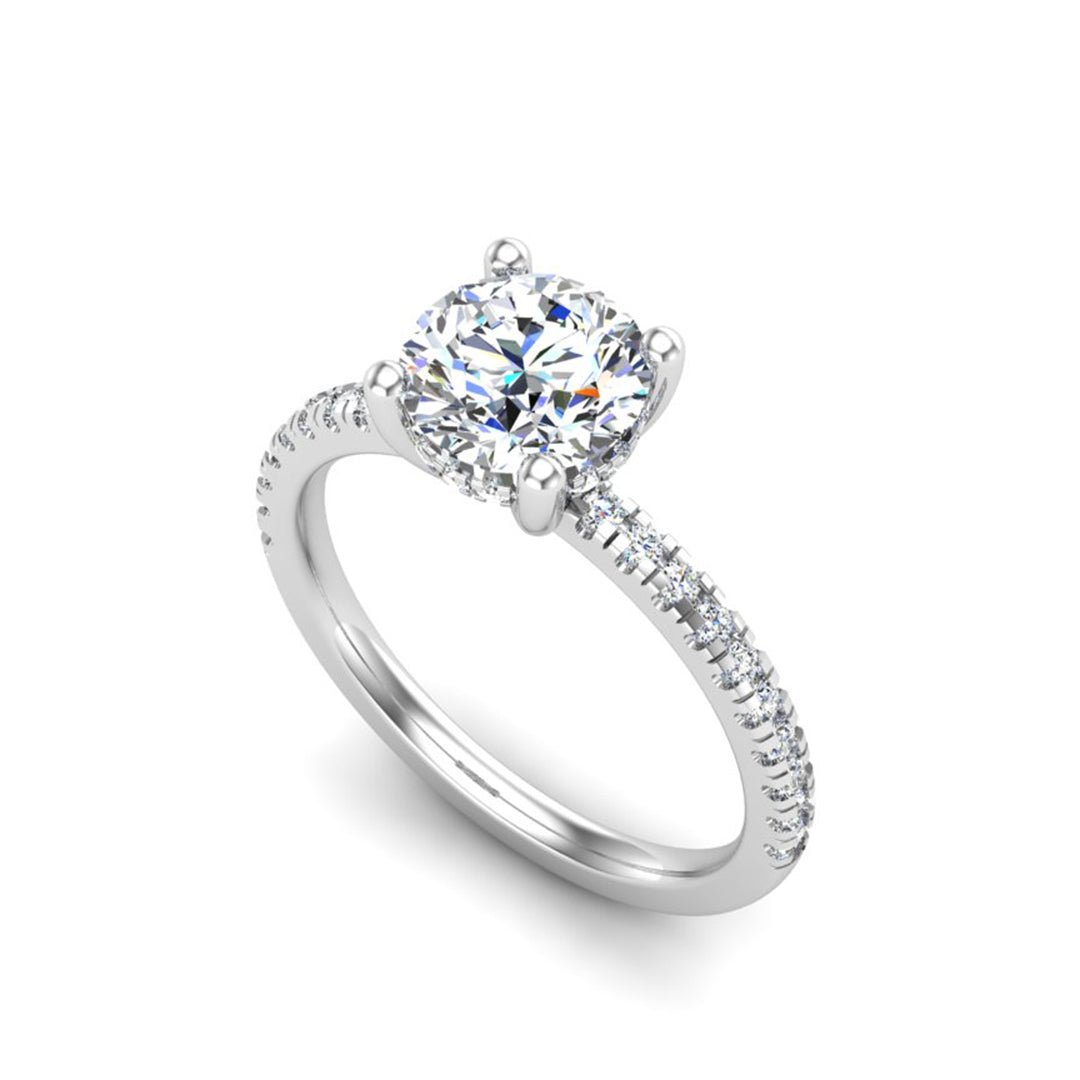 Glow Pave Hidden Halo Engagement Ring in Marquise