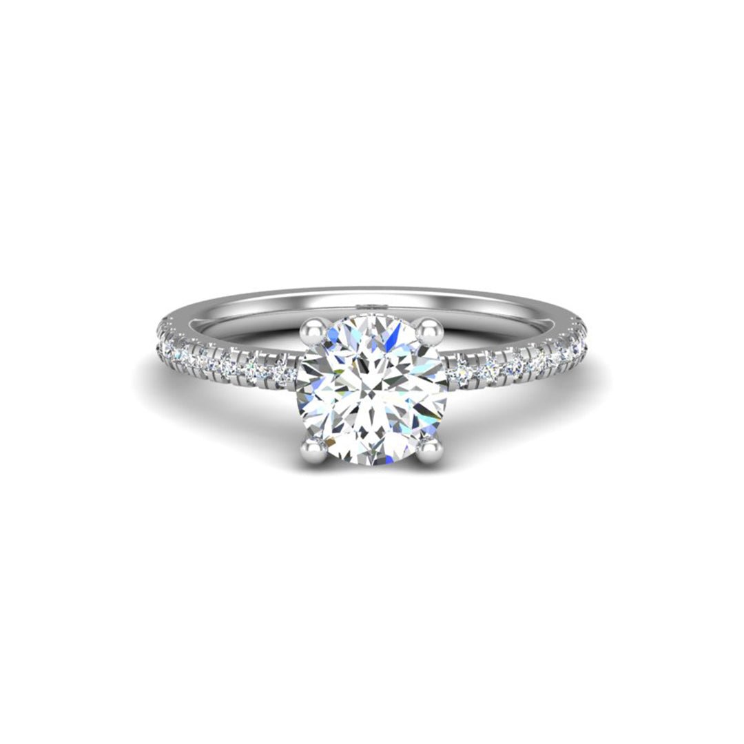 Glow Pave Hidden Halo Engagement Ring in $14K White Gold 18K White Gold Platinum$