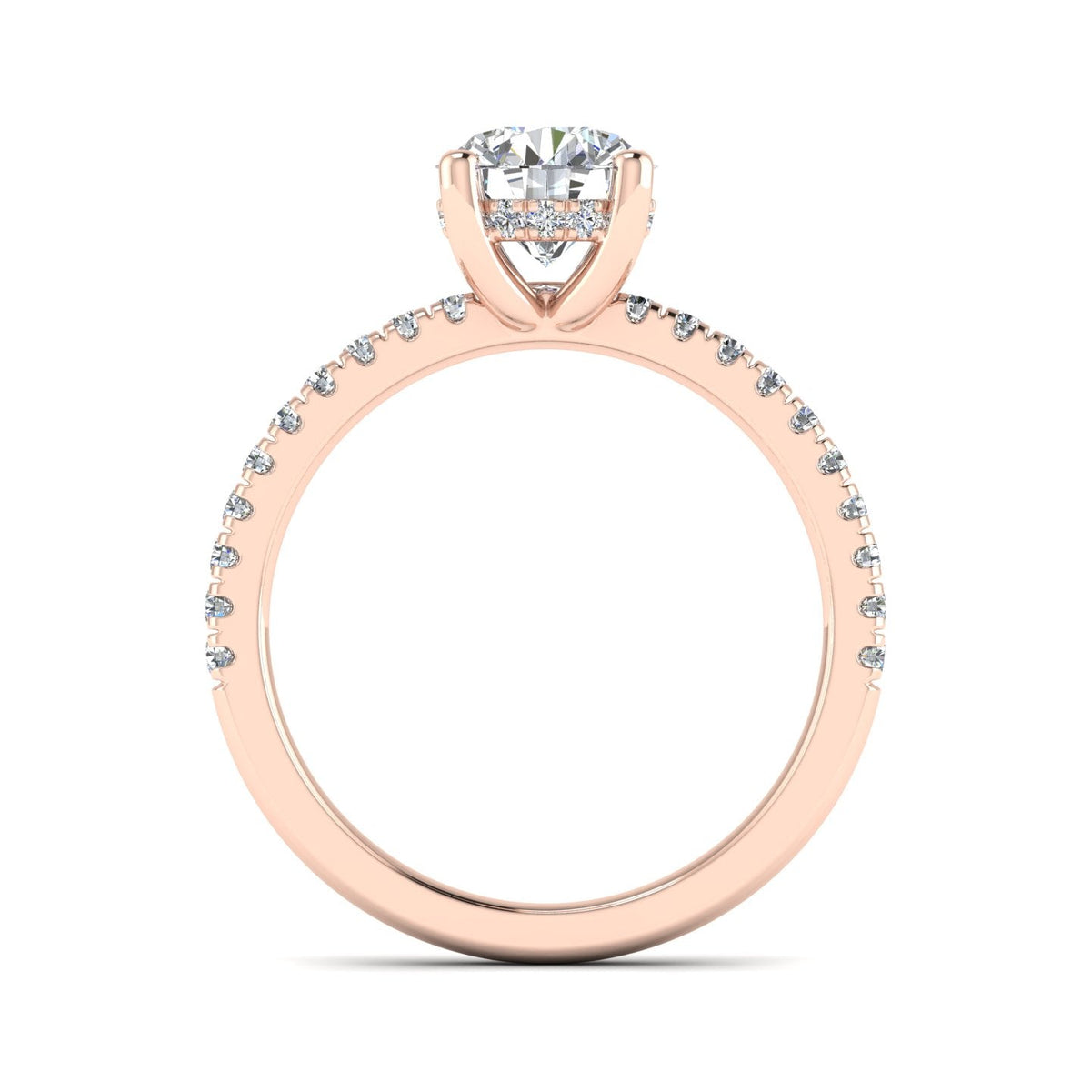 Glow Pave Hidden Halo Engagement Ring in $14K Rose Gold 18K Rose Gold$