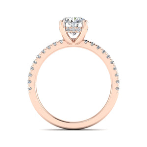 Glow Pave Hidden Halo Engagement Ring in $14K Rose Gold 18K Rose Gold$