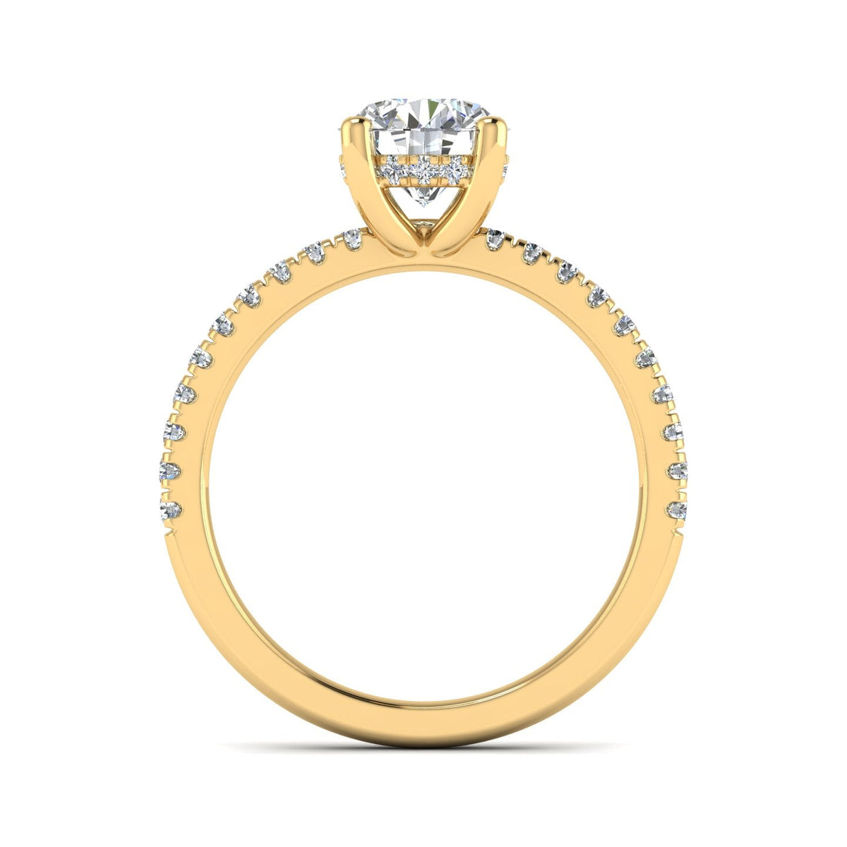 Glow Pave Hidden Halo Engagement Ring in $14K Yellow Gold 18K Yellow Gold$