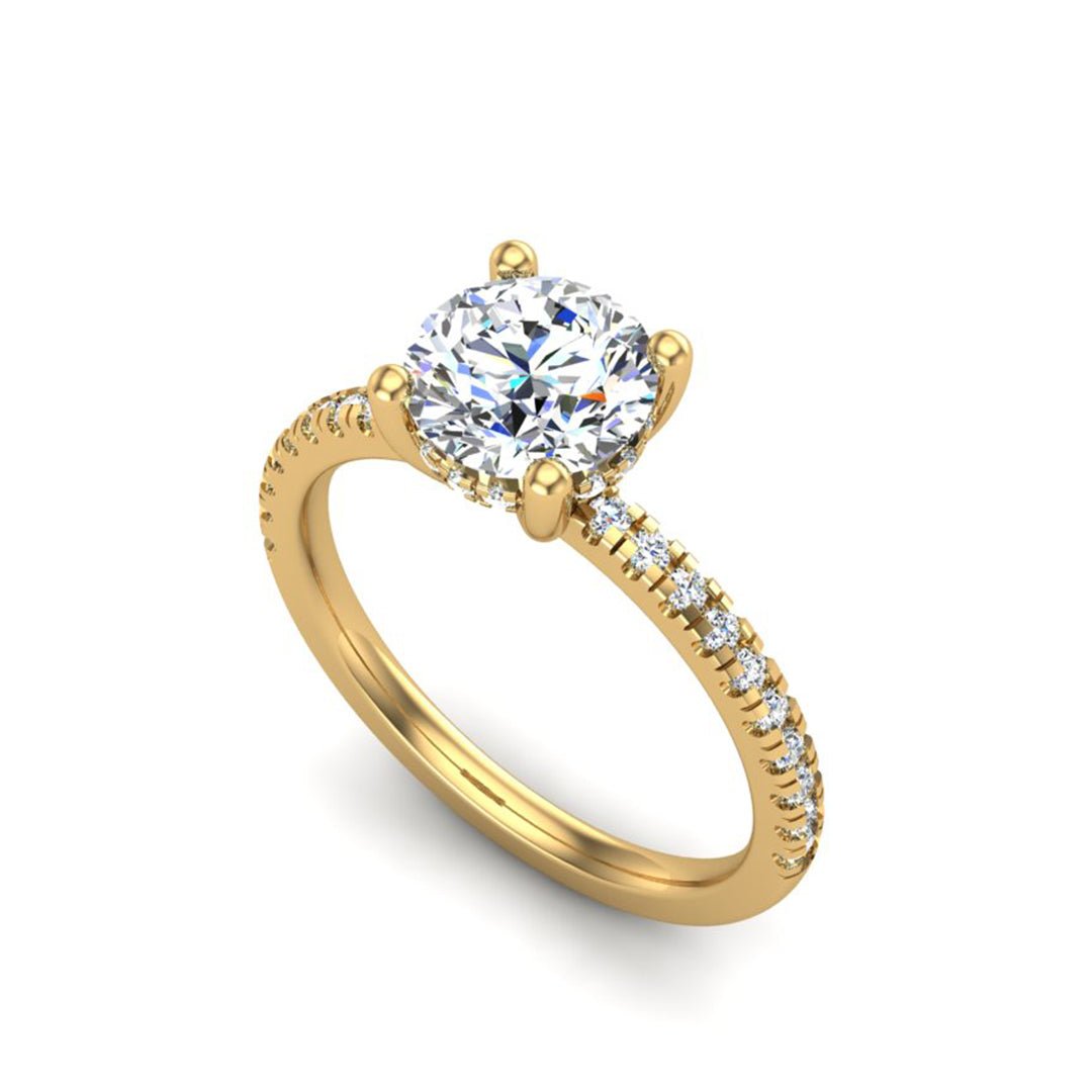 Glow Pave Hidden Halo Engagement Ring in $14K Yellow Gold 18K Yellow Gold$