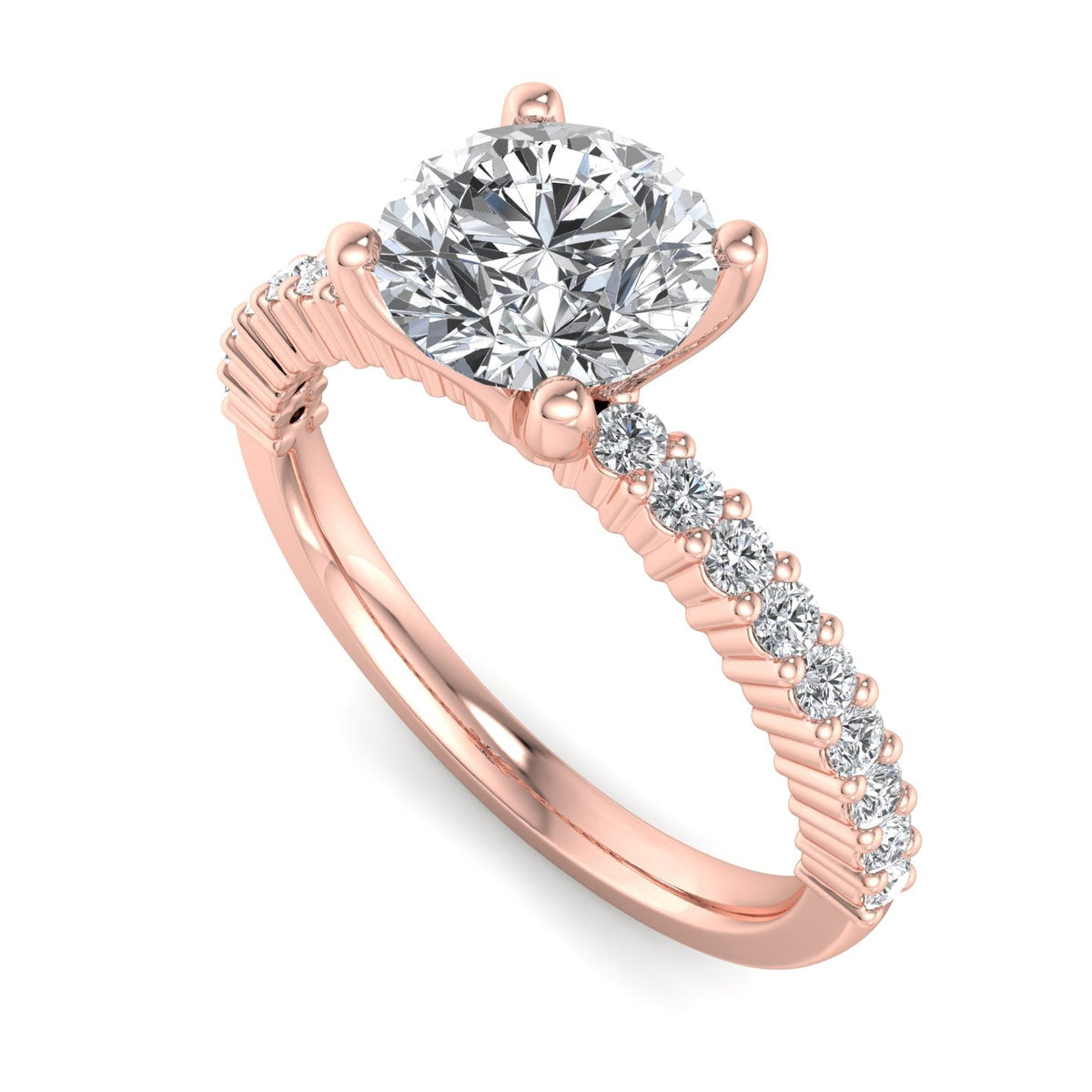 Ivy Band Solitaire Engagement Ring in $14K Rose Gold 18K Rose Gold$