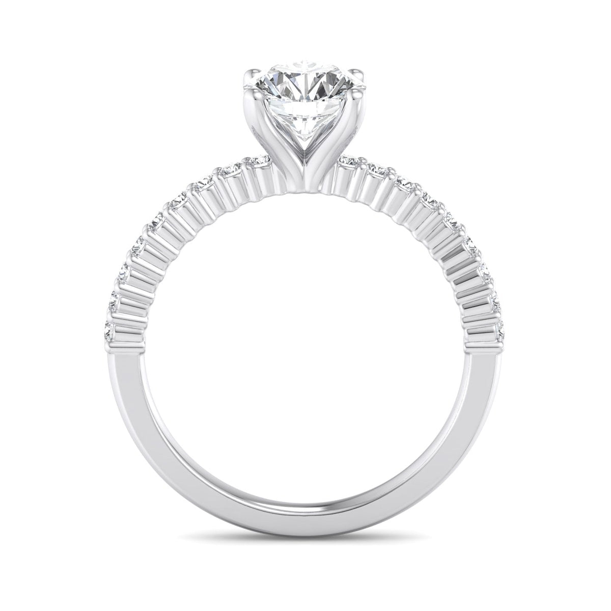 Ivy Band Solitaire Engagement Ring in $14K White Gold 18K White Gold Platinum$