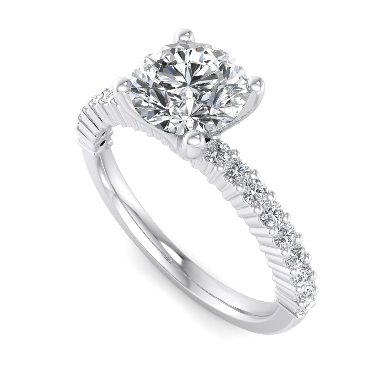 Ivy Band Solitaire Engagement Ring in $14K White Gold 18K White Gold Platinum$