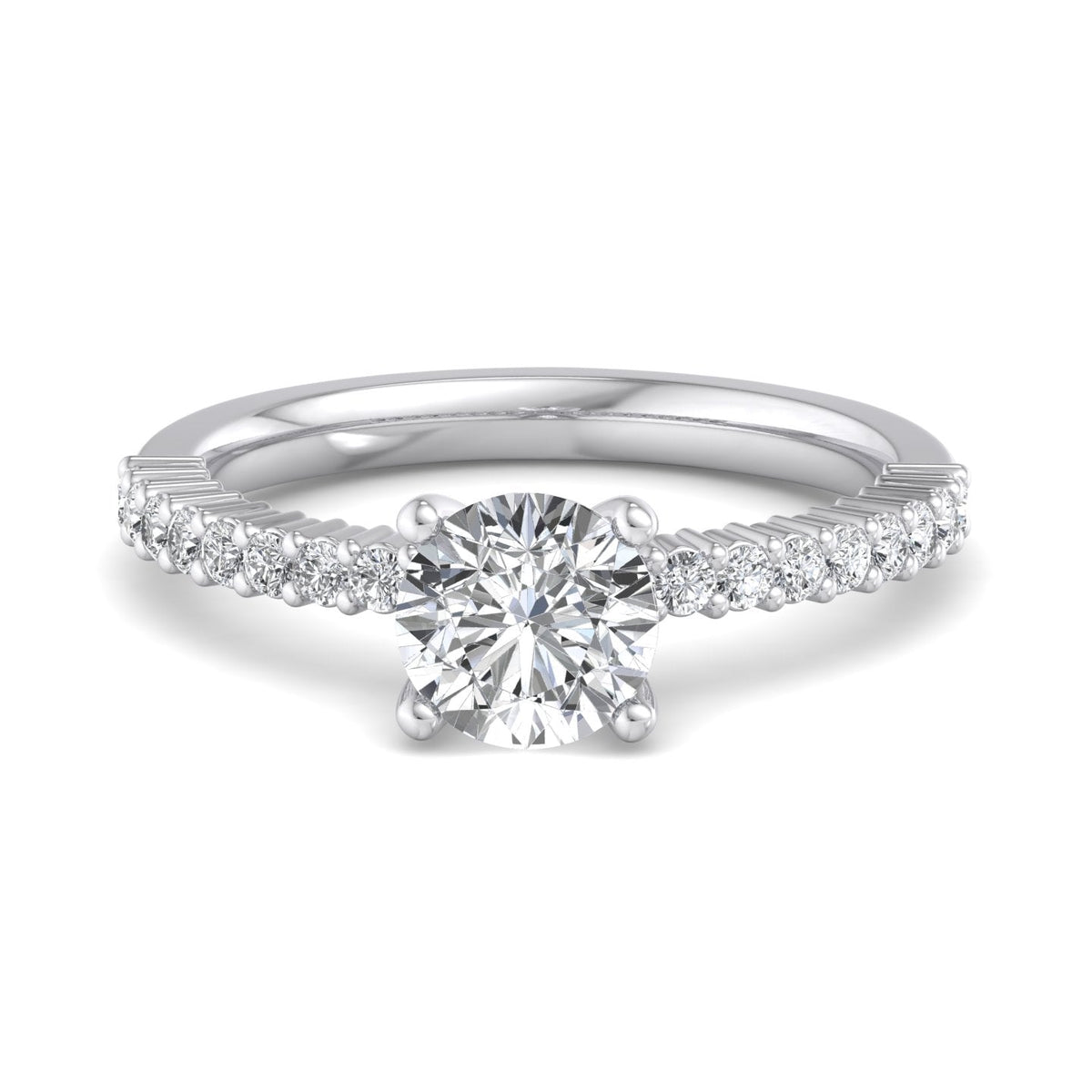 Ivy Band Solitaire Engagement Ring in $14K White Gold 18K White Gold Platinum$