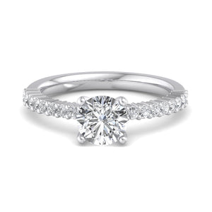 Ivy Band Solitaire Engagement Ring in $14K White Gold 18K White Gold Platinum$