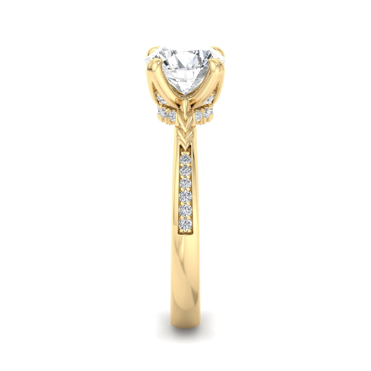 Lumen Pave Engagement Ring in $14K Yellow Gold 18K Yellow Gold$
