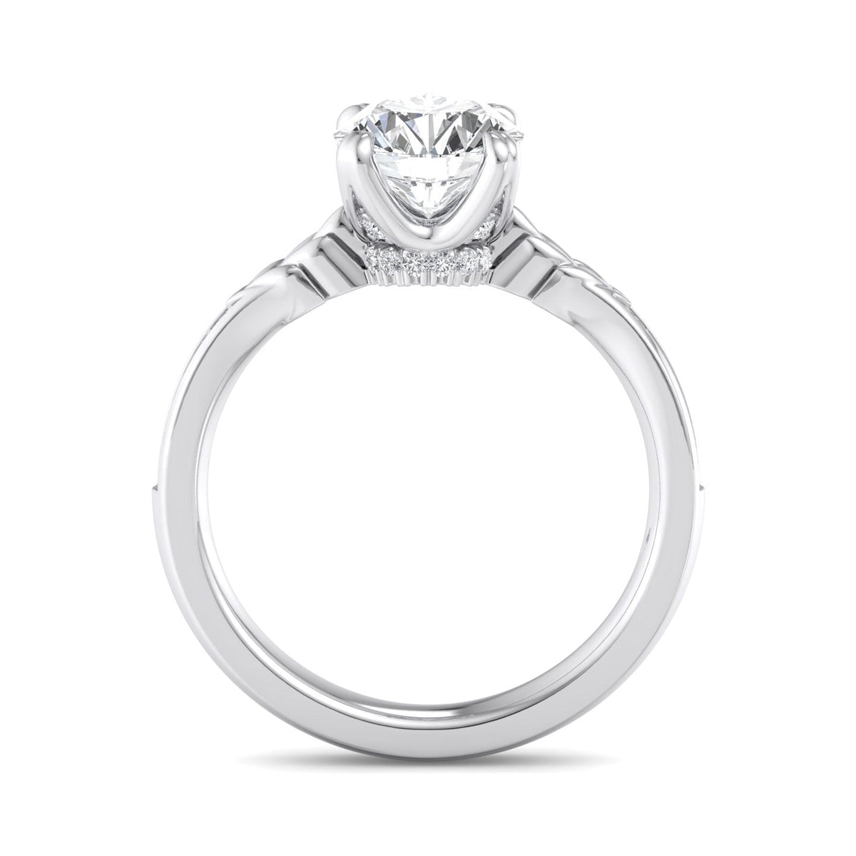 Lumen Pave Engagement Ring in $14K White Gold 18K White Gold Platinum$ 