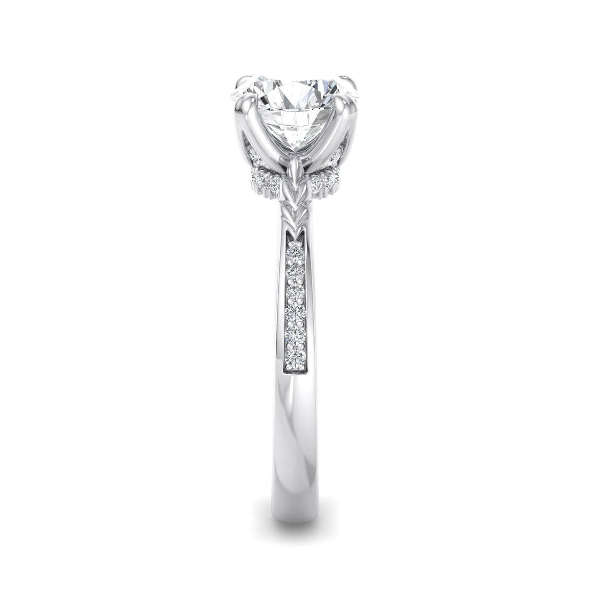 Lumen Pave Engagement Ring in $14K White Gold 18K White Gold Platinum$