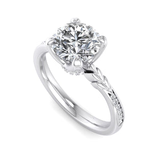 Lumen Pave Engagement Ring in $14K White Gold 18K White Gold Platinum$ 