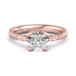 Lumen Pave Engagement Ring in $14K Rose Gold$ 