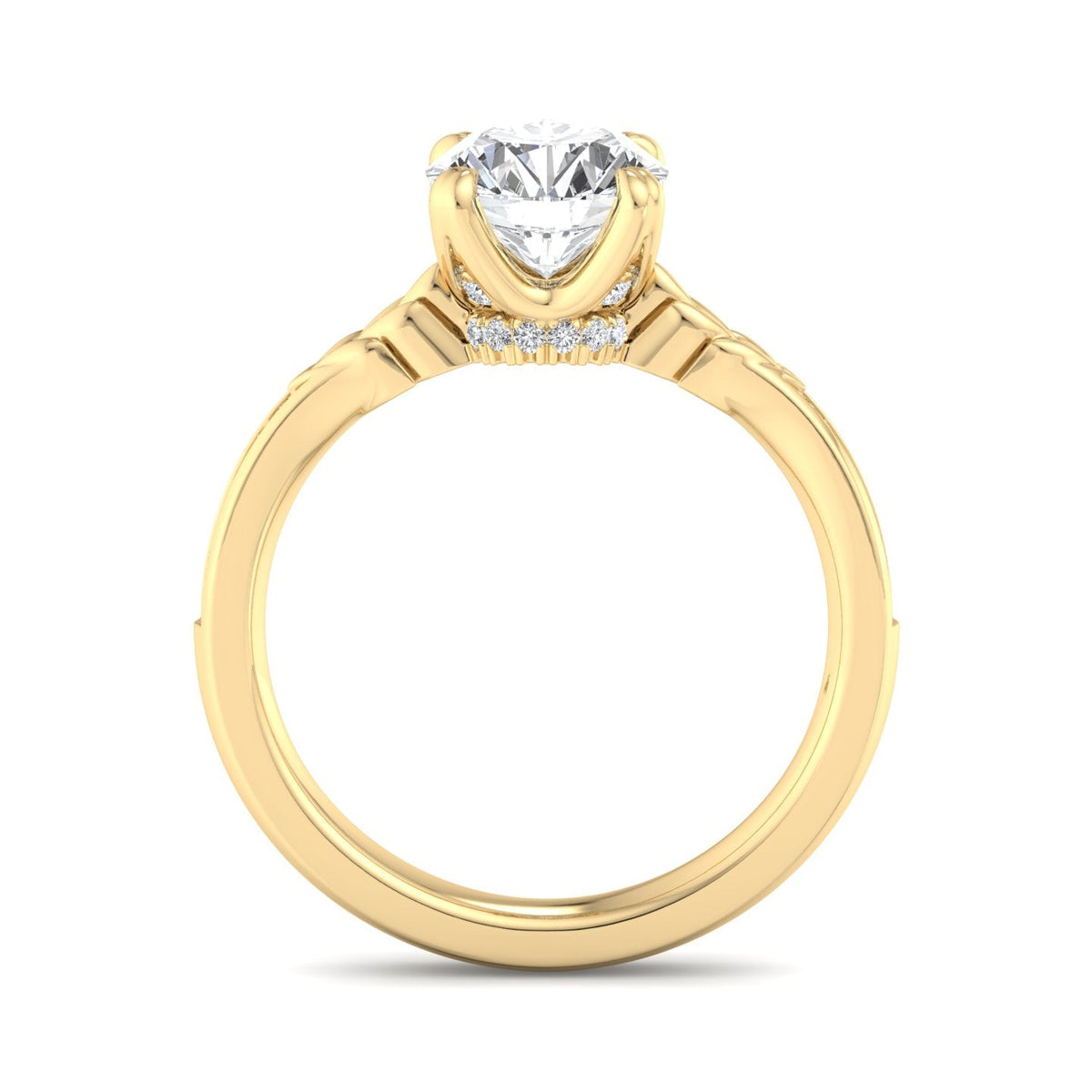Lumen Pave Engagement Ring in $14K Yellow Gold 18K Yellow Gold$