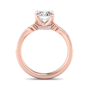 Lumen Pave Engagement Ring in $14K Rose Gold$ 
