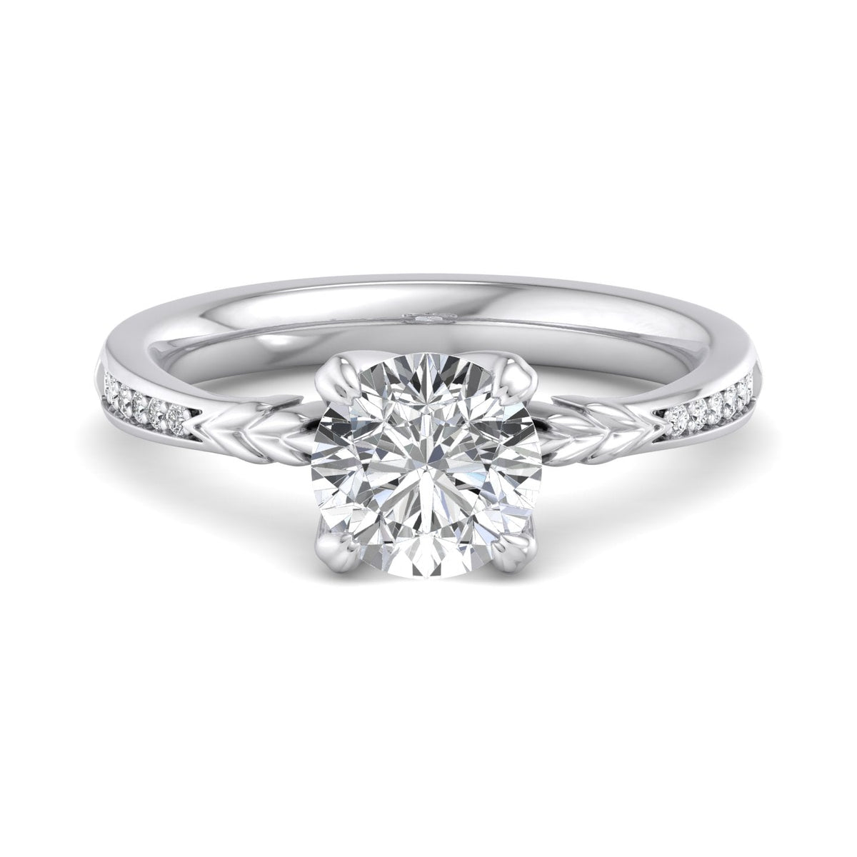Lumen Pave Engagement Ring in $14K White Gold 18K White Gold Platinum$