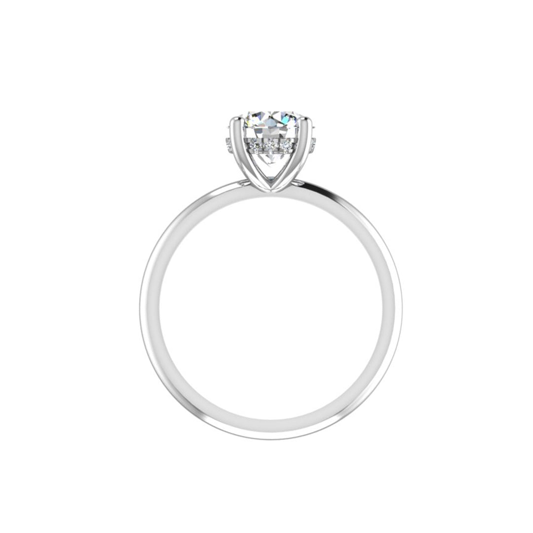 Lush Hidden Halo Engagement Ring in $14K White Gold 18K White Gold Platinum$