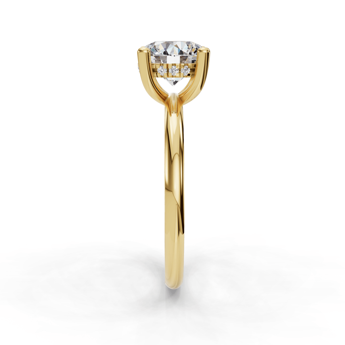 Lush Hidden Halo Engagement Ring in $14K Yellow Gold 18K Yellow Gold$